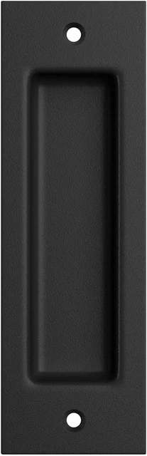 Barn Door Handles, Flush Pull 6 1/2" Matte Black Frosted Handle, Recessed