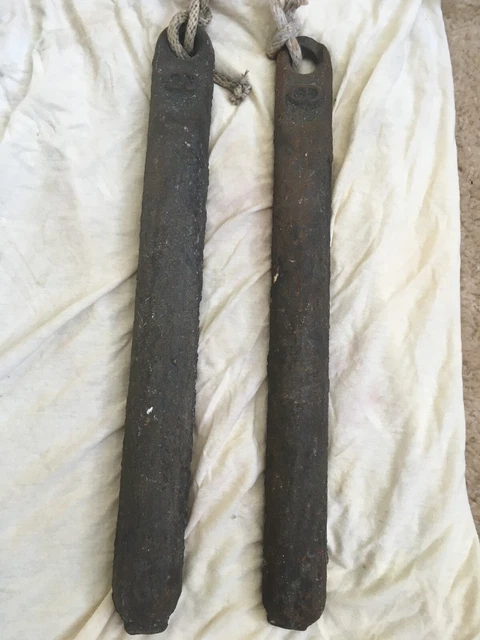 Antique Cast iron window sash weights 6LB Lot of 2