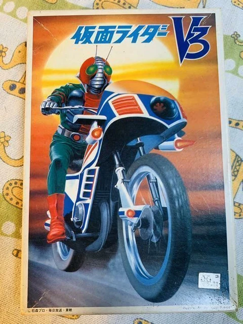 Kamen Rider V3 vintage Plastic model Kit/Box Ishimori production Unassembled JPN