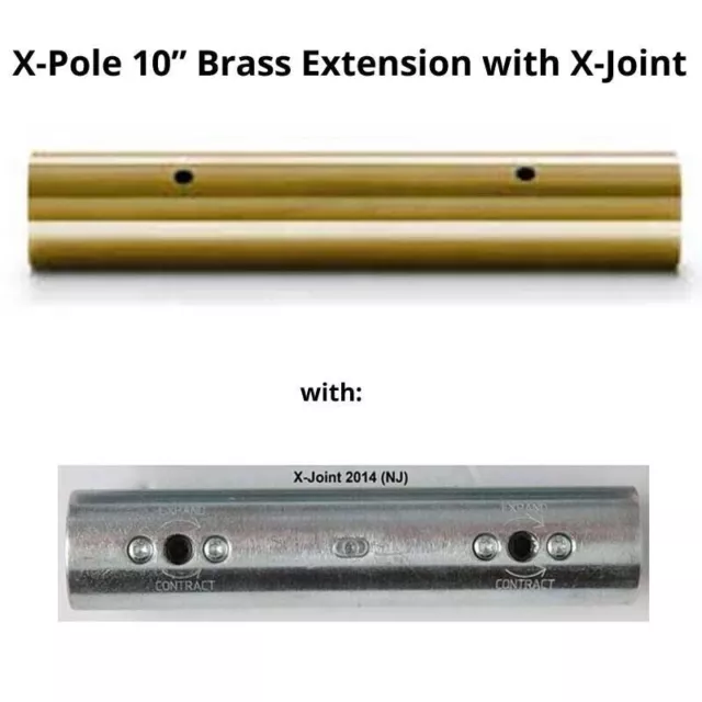 X-POLE X-Pert Pro Extension pour NX, Px Bâtons :10-inch,40mm - Laiton Avec