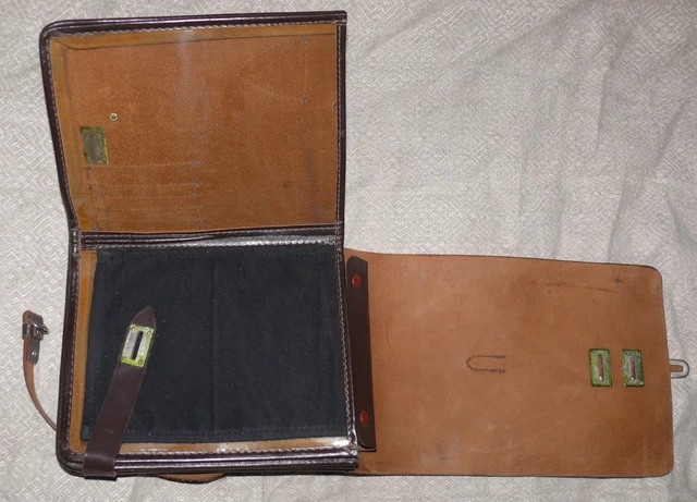 SOVIET OFFICER CASE Tablet Karl Marx Factory Genuine Leather 1963 USSR ...