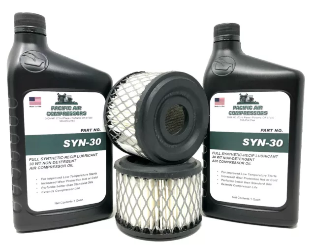 Jenny, Emglo, Dewalt Maintenance Kit Full Synthetic Oil & Air Filters