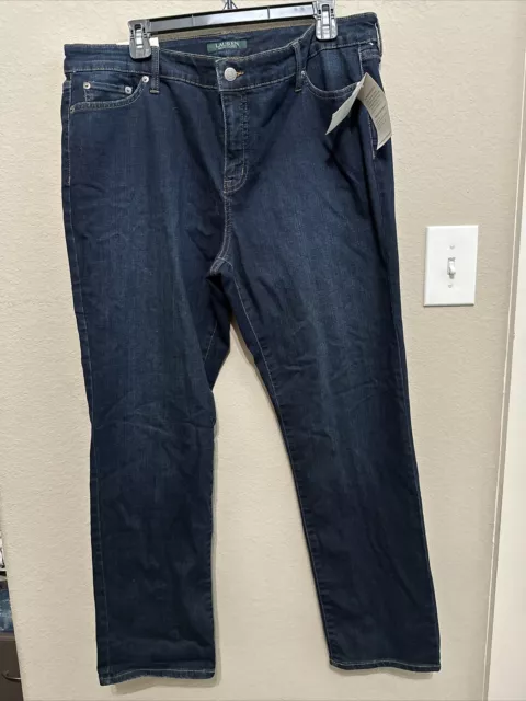 Lauren Ralph Lauren Premier Straight Women Jeans Sz 16W Super Stretch New