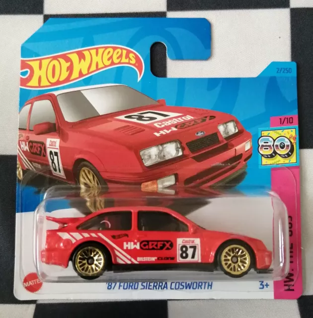 2023 Hot Wheels 87 für Sierra Cosworth HW Die 80er Jahre kurze Karte 2/250 #1/10