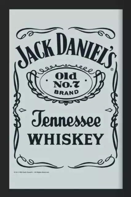 Jack Daniels Logo - Inversion - 30x40 cm bedruckter Spiegel im Kunststoff Rahmen