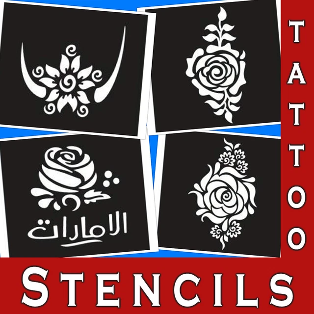 Lotus Mandala Chains Temporary Tattoo Large Black Henna Chain Tear Drop