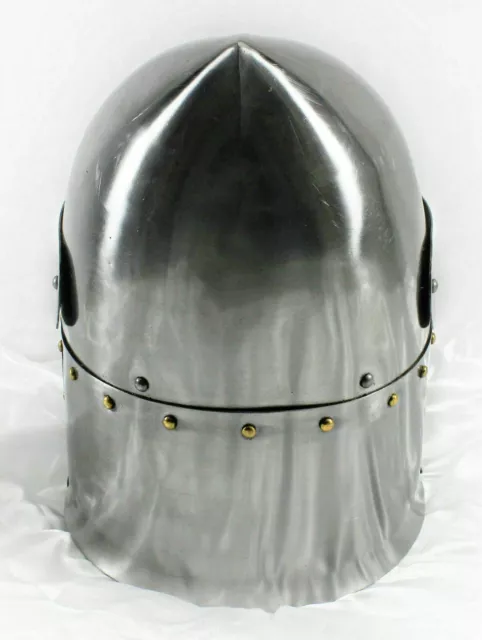 Halloween Medieval Great Bascinet helmet Hand Forged sca jousting knight armor