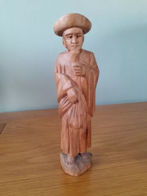 Vintage Wooden Carved Man/figurine/collectable Ornament