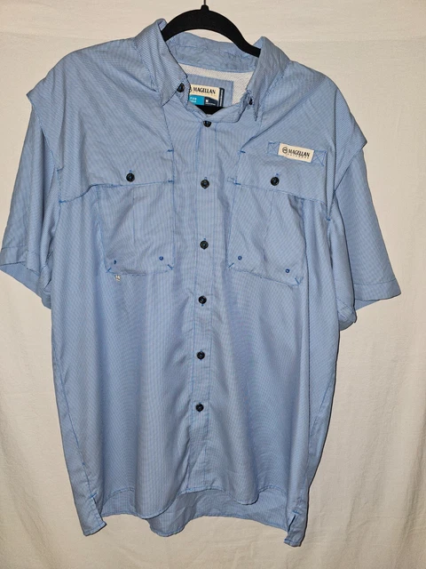 Magellan Shirt Mens XXL Blue Vented Fishing Gear Moisture Wicking