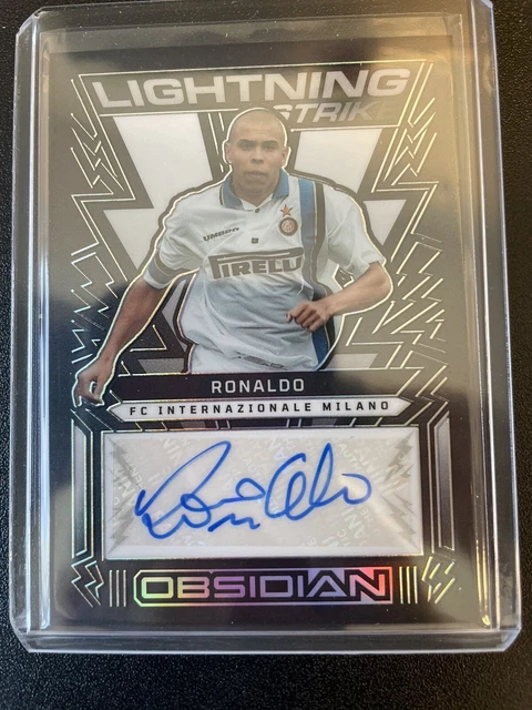 Ronaldo R9 Auto 2022-23 PANINI OBSIDIAN Soccer Ronaldo Nazario R9 Auto /27 Inter Milan ...