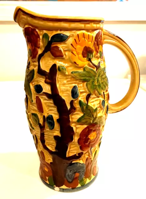 Vintage Staffordshire 9" Ceramic Branch Vase / Jug "Indian Tree" by H.J. Wood