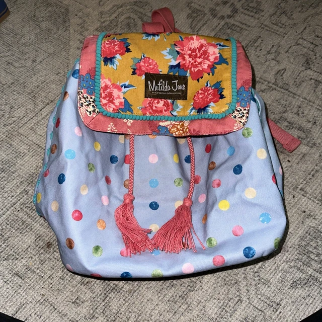 MATILDA JANE POLKA Dot Floral Drawstring Swim Beach Backpack Bag RN