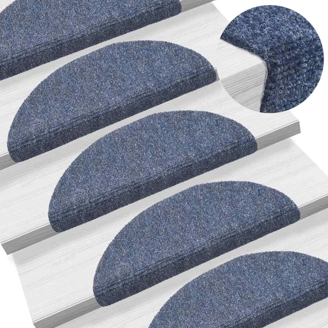 Vidaxl Tappetini Adesivi per Scale 10 pz 56x17x3 cm Blu Agugliati