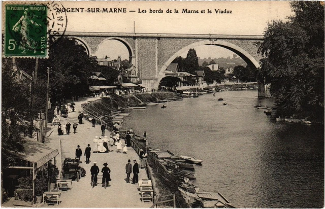CPA Nogent sur Marne Les bords de la Marne et le Viaduct (1348083)