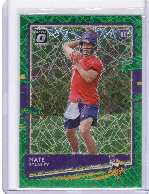2020 Donruss Optic Nate Stanley Green Velocity Laser Rookie Card Iowa Vikings