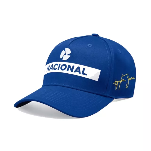 Ayrton Senna Nacional F1 Formula One Driver Cap Blue & White Color Signature Hat