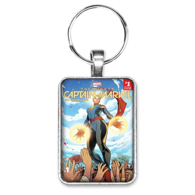 The Mighty Captain Marvel #1 Cover Key Ring or Necklace Carol Danvers Comic Book