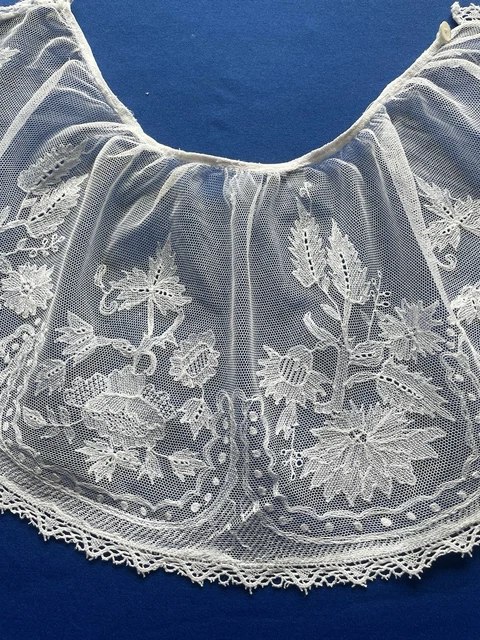 Ancien Col N°32 Broderie Anglaise Dentelle Blanche - Pour Création Ou Réparation (Défauts)