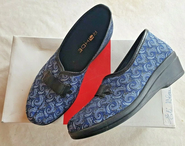 Chaussons la vague avec talons compensés - Modèle Génie gris