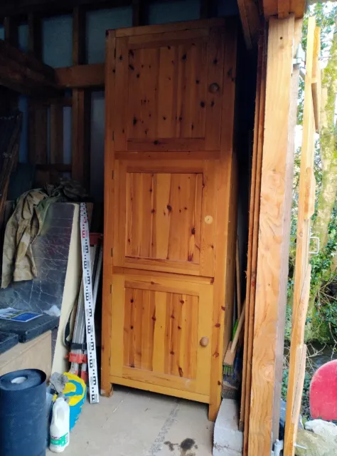 Rustic solid pine  Kitchen Cupboard Tall Larder Unit Storage Pantry