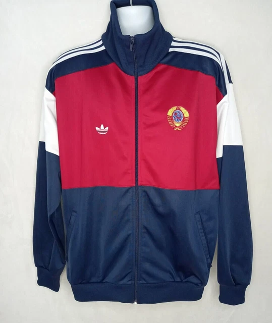 Vintage Rare 80s Soviet CCCP Sports Team Full Zip Sweatshirt Track Top (L)