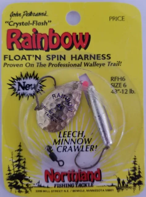 Leech Minnow Crawler Harness Float'n Spin # 6 You Choose 7 Colors Walleye Lure 2