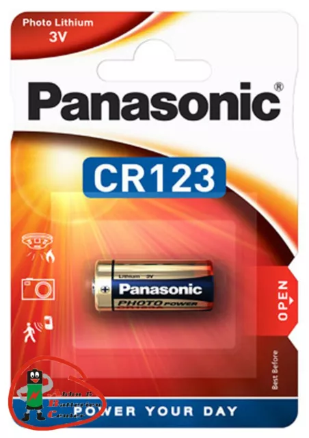 1 x CR123A CR123 CR17345 Photo Foto-Batterie 3V Lithium PANASONIC im  Blister
