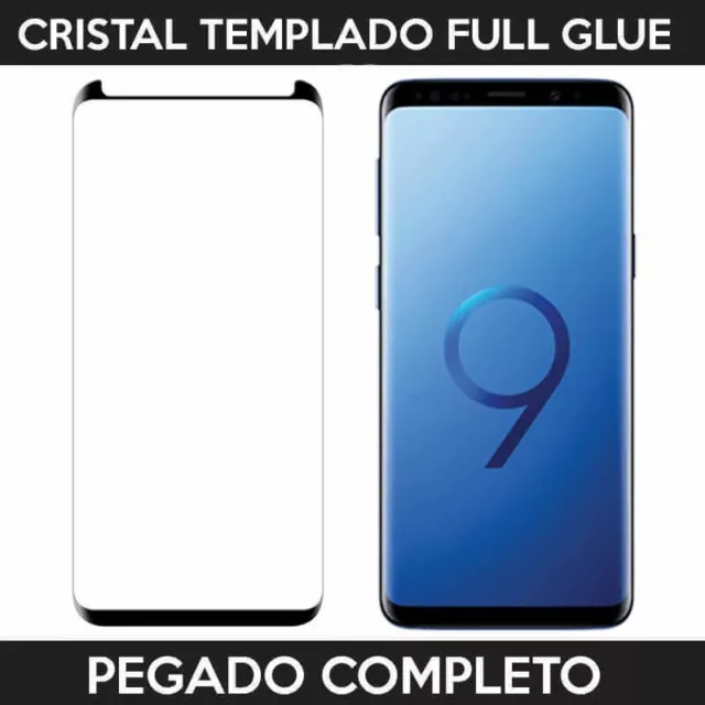 Protector Pantalla Full Glue Adhesivo Completo Samsung Galaxy S9, Color  Negro