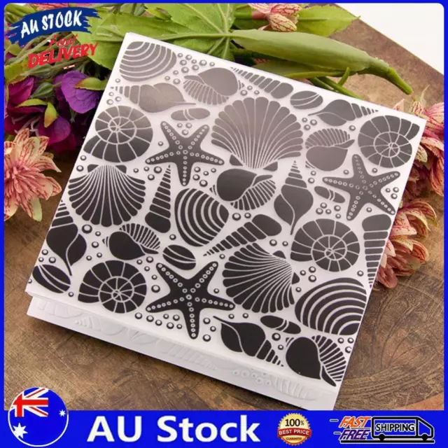 AU Conch Shell Print DIY Scrapbook Plastic Embossing Template Folder Stencil