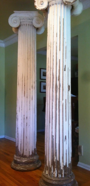 Antique Ionic Greek Revival Columns set of two 9