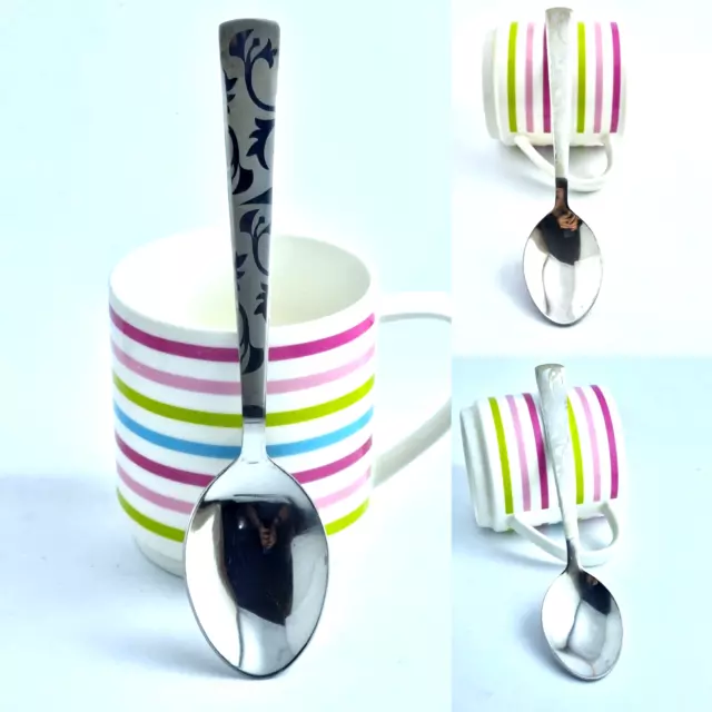 Table Spoons (S4) Stainless Steel Lunch Dinner Spoon Soup Cereal Food Eat Spoons