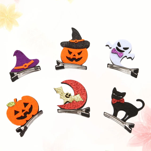 6pcs Halloween Hair Clip Pumpkin Hair Clip Halloween Party Costume Hair Clips