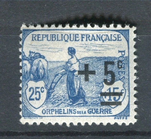 FRANCE; 1922 early War Orphans issue Mint hinged 25c. value