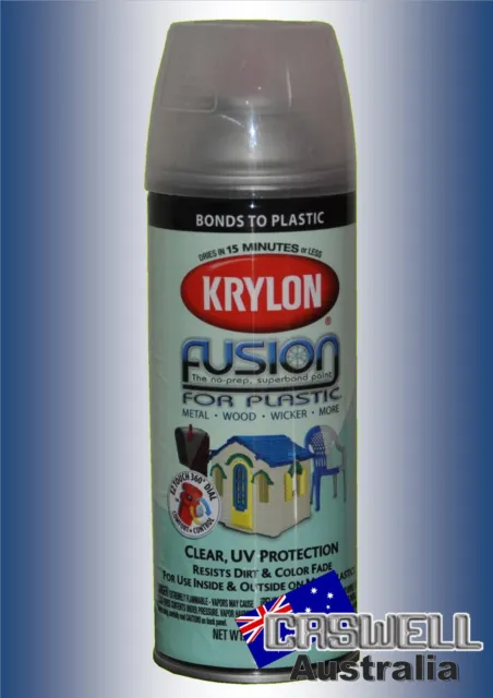 Krylon Fusion Plastic Paint 340gm - Clear Gloss UV Protection - AUS Seller