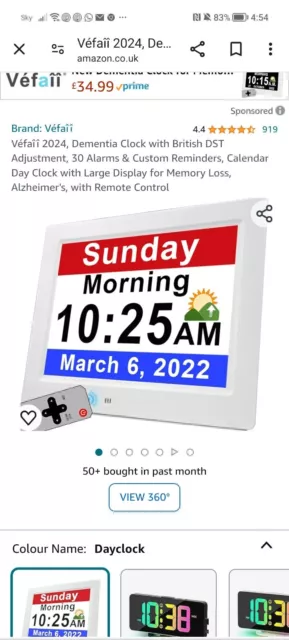 Digital Alarm Clock Day Date Calender for Memory Loss Dementia Elderly Reminder