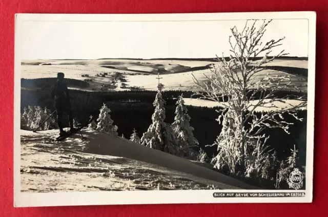 Walter Hahn Foto AK Erzgebirge Nr. 6099 1929 Blick auf Seyde im Winter ( 108680