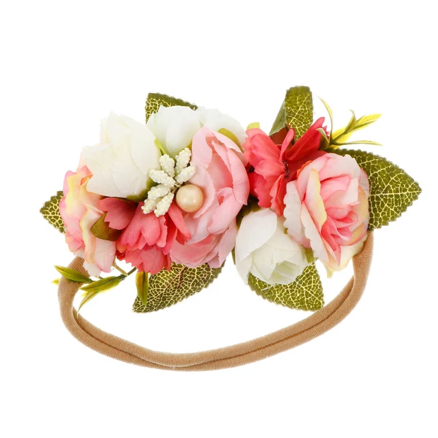 Fascia per capelli doccia bambino fiori fascia elastica rosa bambino bambina piccola foto