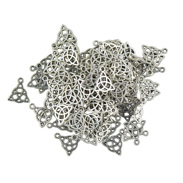 50 Stück Dreiecksknoten Keltischer Schmuck DIY Charms Anhänger