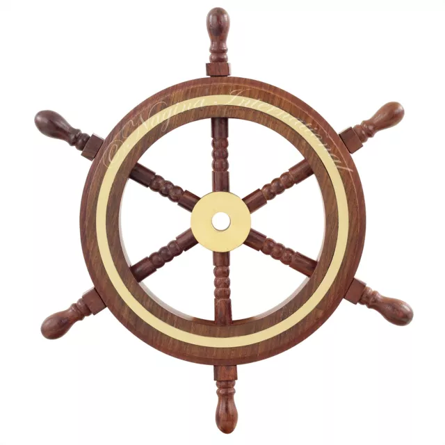 Hand Crafted Premium Nautical Wooden Ship Wheel | Exclusive Pirate's Wall Dec...