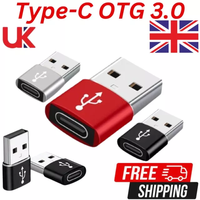 USB To TYPE C 3.0 A Male Adapter Converter OTG For iPhone 11 12 13 14 Samsung UK