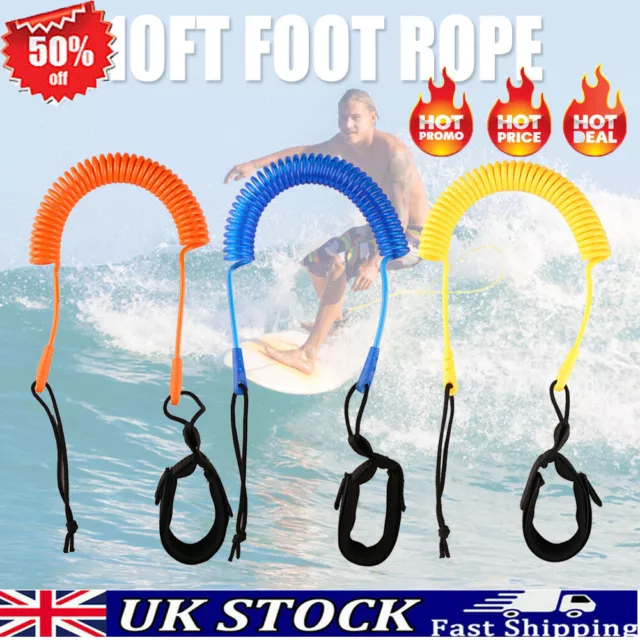 Surf Board Safety Leash Rope Ankle Strap Coiled Elastic Straps Stand Up Paddle
