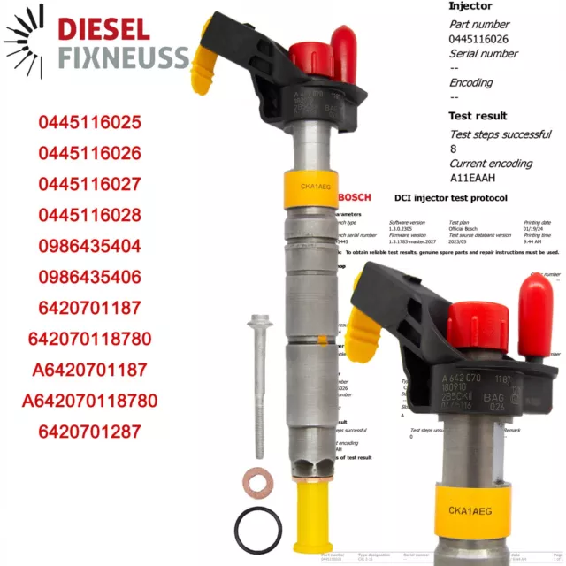 Injecteur Mercedes Benz V6 350 CDI 0445116026 A6420701187 0445116028 A6420701287 2