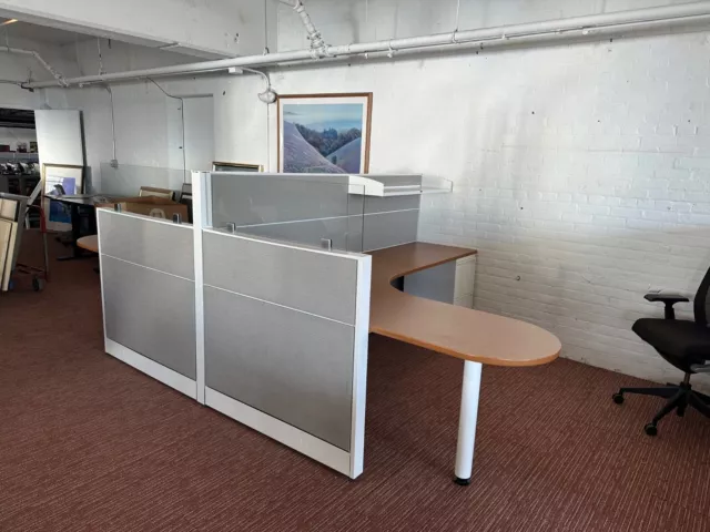 6' x 7 1/2' Cubicles / Partitons by Global Evolve W/ Glass