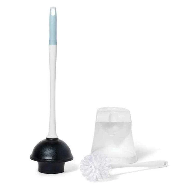 Smartly Toilet Brush & Plunger Combo Set with Holder, White + Free Shipping