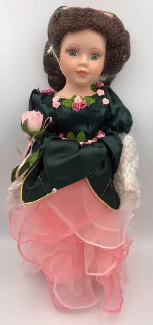 Heritage Signature Collection Porcelain Rose Petal Doll #12274- COA with box