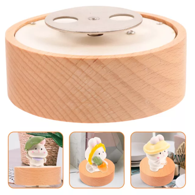 Swivel Base Alloy Plant Stool Wooden Rotating Bracket Wind Musical Mechanism