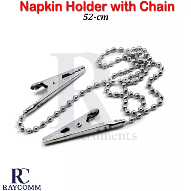 Napkin Holder Chain (52cm) Adjustable Lock Crocodile Style Bib Clip Instruments