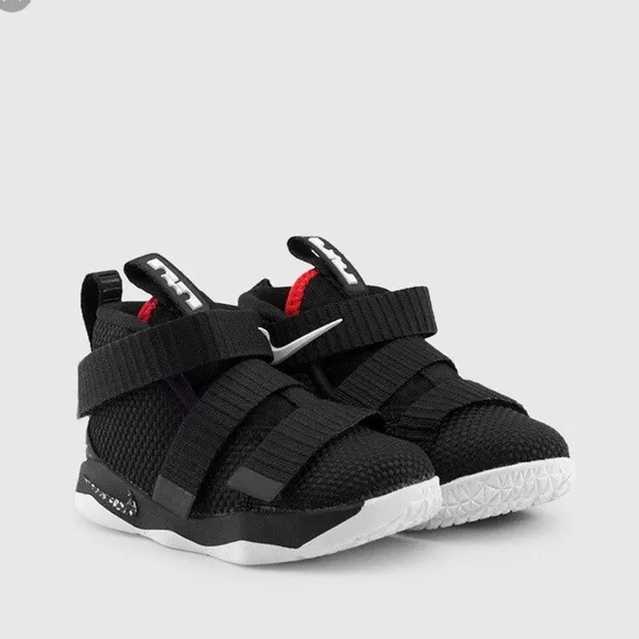 (918367-002) Toddler Nike Lebron Soldier Xi Black/White/University Red