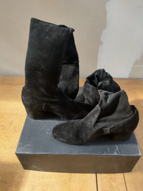 paire de chaussure femme bottines bottes taille 37 noir cuissarde maje