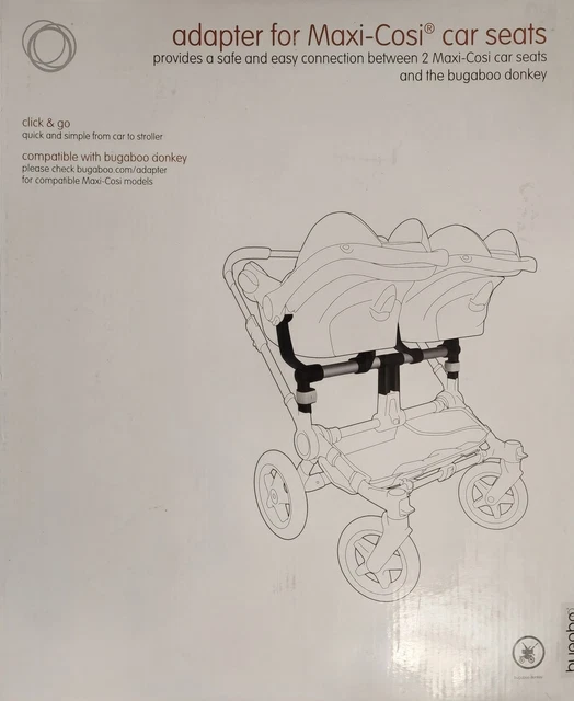 NEW Open Box Bugaboo Donkey Car Seat Adaptor Twin - Maxi Cosi 855180MC02 NEW Open Box Bugaboo Donkey Car Seat Adaptor Twin - Maxi Cosi 855180MC02